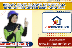 Berapa Biaya Pasang Kanopi Baja Ringan per Meter 2025-Analisa!